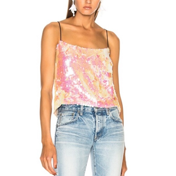 SANDY LIANG Scales Sequin Cami Top Size 38 - Picture 1 of 6